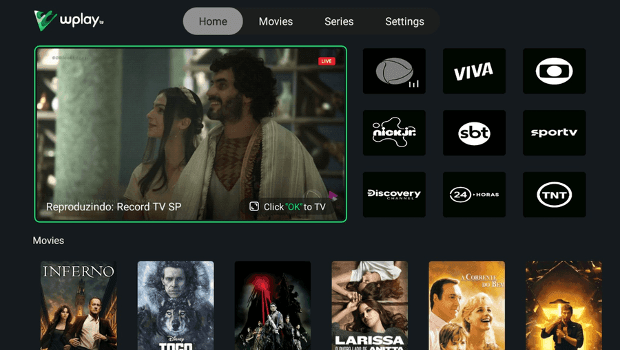 Tela do aplicativo WPlay P2P PRO